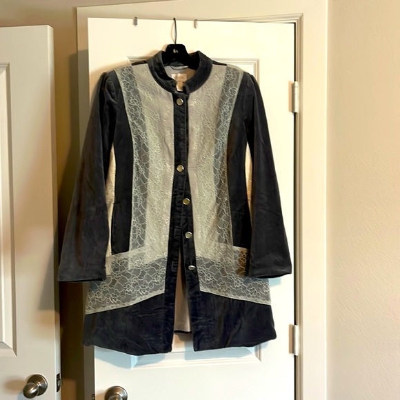 Chico's Jackets & Blazers - Coat grey and cream CHICOS SIZE 1